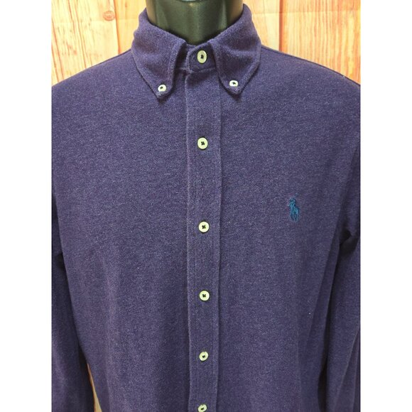 Ralph Lauren Mens Featherweight Mesh Flannel Shirt Medium Purple - Picture 3 of 8